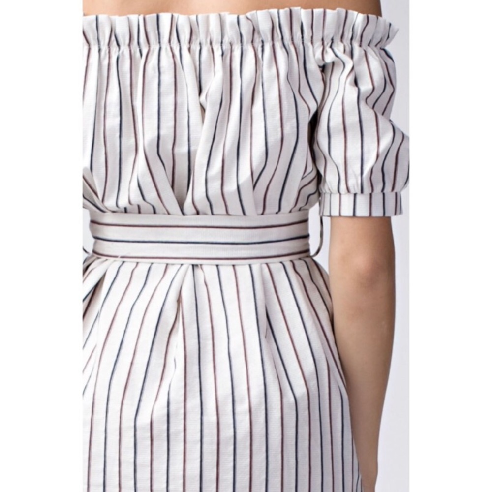 Honey Punch Stripe Off Shoulder Dress - Picture 7 of 8